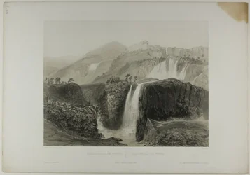 Waterfalls of Tivoli, plate eighteen from Italy Monumental and Picturesque
