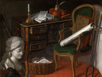 One of a Pair of Devants de Cheminée: A Writing Desk