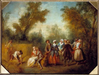 Summer Country Party Scene at Harvest Time