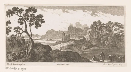 Landscape with Shepherds by Drinking Cows