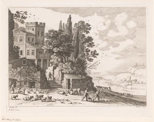 Landscape with House, Figures, and Cattle