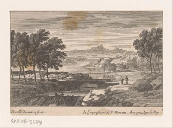 Landscape with Walkers by a Stone Bridge