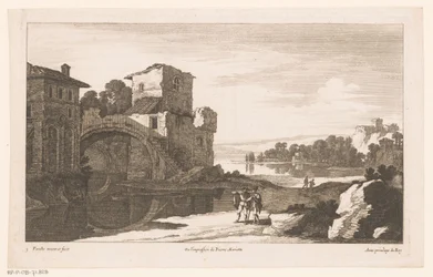 River Landscape with Ruin and Arch Bridge