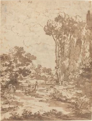 Figures Bathing in a Stream