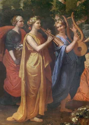 Hymenaios Disguised as a Woman During an Offering to Priapus (detail of the musicians)