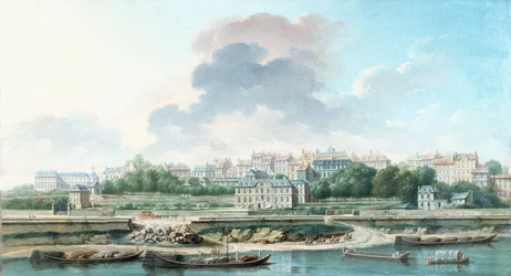 The Quai and the Village of Passy, view from the left bank, in 1757
