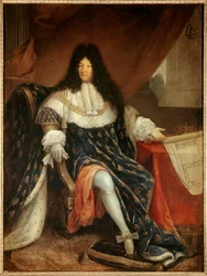 Portrait of Louis XIV Holding the Plan of the Royal House of Saint Cyr