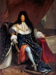 Portrait of Louis XIV Holding the Plan for the Maison Royale de Saint-Louis at Saint-Cyr