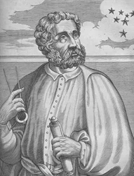 Portrait of Ferdinand Magellan. From Isaac Bullart