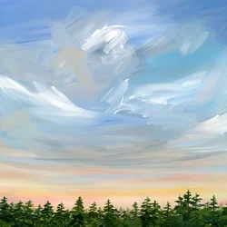 Cloudscape Forest Glow