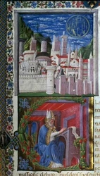 Saint Augustine Writing. Miniature by Nicolo Polani Taken from 