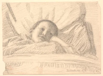 Child (Little Girl?) Lying in Bed
