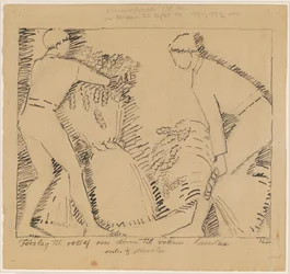 Two Men with Sheaves of Corn