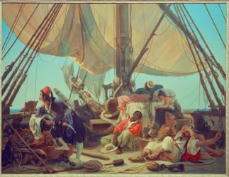 Pirates on the Deck of Their Ship