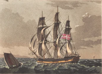A Pilot Boat and a Danish Frigate in a Storm