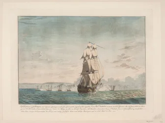 The Battle Between 6 Danish Gunboats and the English Ship of the Line "Dictator"