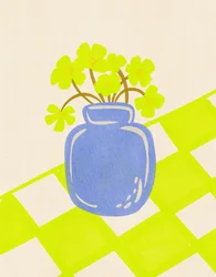 Blue Vase Fresh Flowers