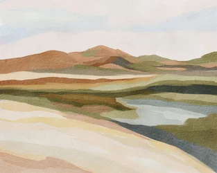 Calm Watercolor Landscape