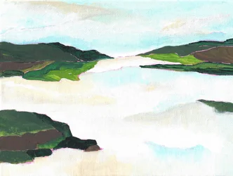 Misty Lake Landscape