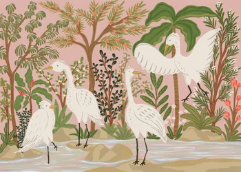 Peaceful Jungle Egrets
