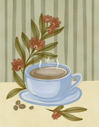 Steaming Coffee Bloom