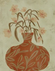Terracotta Vase Blossoms