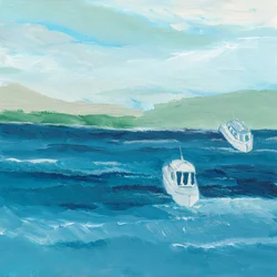 Two Boats Blue Water