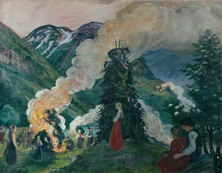 Building up the Big Midsummer Fire