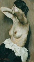 Female half nude