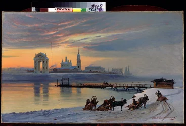 View of the Angara River in Irkutsk, Siberia