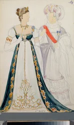 Costume Design for the Opera Eugene Onegin by P Tchaikovsky - Work by Nikolai Pavlovich Ulyanov