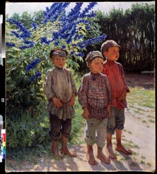 Peasant Boys. Painting by Nikolai Petrovich Bogdanov Belsky