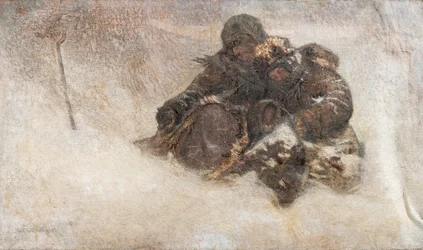 Snowstorm. Children