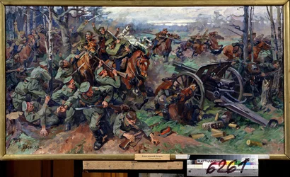 The Russian Cavalry Charging the German Artillery in 1915