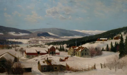 Farm in Winter Landscape