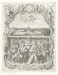View of Utrecht and Allegory with Minerva and Virtues