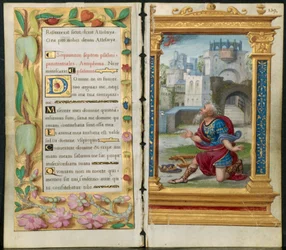 Adjoining Leaves from a Book of Hours: Penitential Psalms and King David in Prayer