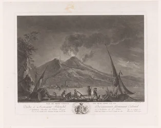 Landscape with Fishermen and Active Vesuvius