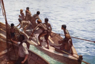 Copra Boys off to the Shore, New Hebrides