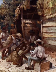 Johnnie Pratt with his Ivory Nuts at Simbo, Solomon Islands