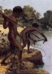 Spearing Fish, British New Guinea