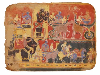 Illustration for Bhagavata Purana, the Rukmini-Haran, First Half 16th Century