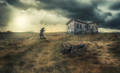 Lonely Figure Forgotten Home
