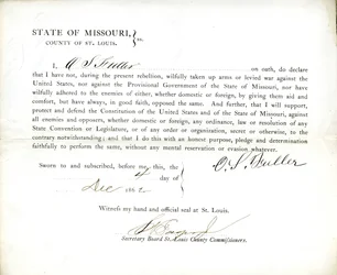 Loyalty Oath of O. S. Fuller of Missouri, County of St. Louis