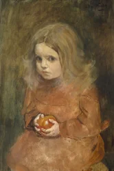 Little girl with apple