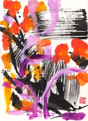 Bach Encounter Floral Ink Abstraction