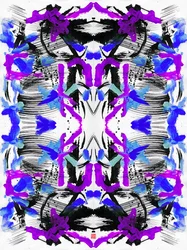 Zen Ink Blue Purple Floral Pattern