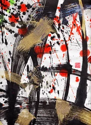 Zen Sun Fire Ink Abstraction 2, 2020