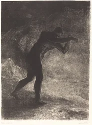 And Man appeared; questioning the earth from which he emerged and which attracts him, he made his way toward somber brightness