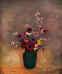 Flowers in a Green Vase, c1910